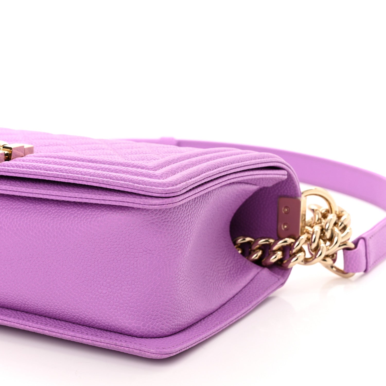 Chanel Caviar Quilted Medium Boy Flap Purple 10 of 11