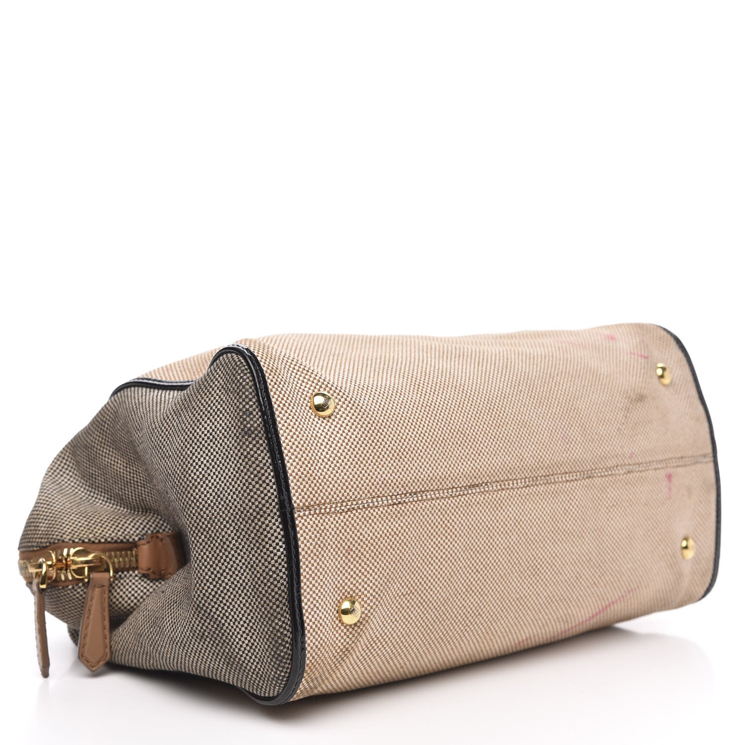 Fendi Canvas Colorblock Small Chameleon Tote Natural 4 of 19