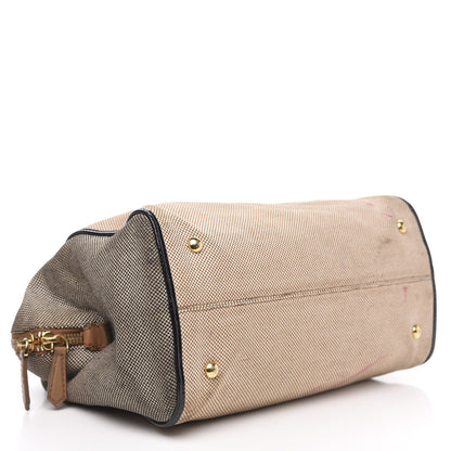 Fendi Canvas Colorblock Small Chameleon Tote Natural 4 of 19