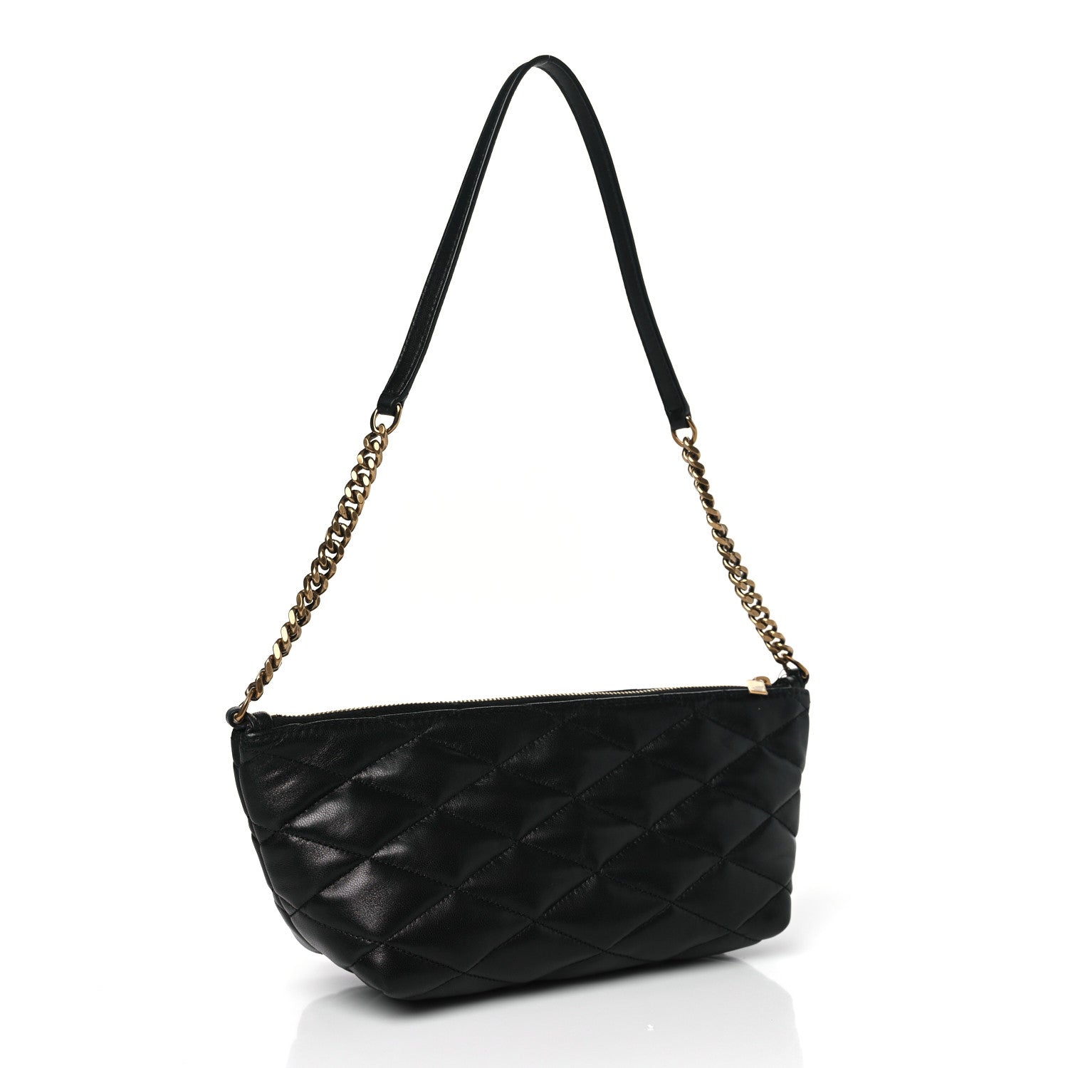 Saint Laurent Lambskin Quilted Gaby Zipped Shoulder Bag Black 3 of 12
