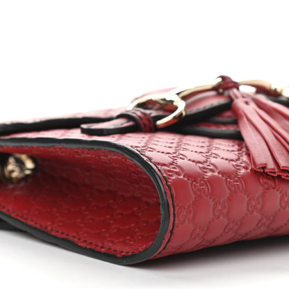 Gucci Soft Microguccissima Mini Emily Chain Shoulder Bag Rosso 9 of 10