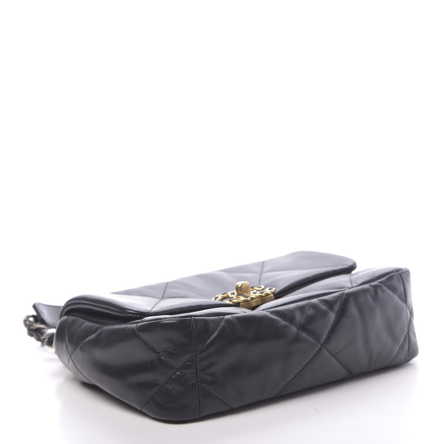 Goatskin Quilted Medium 19 Flap Black