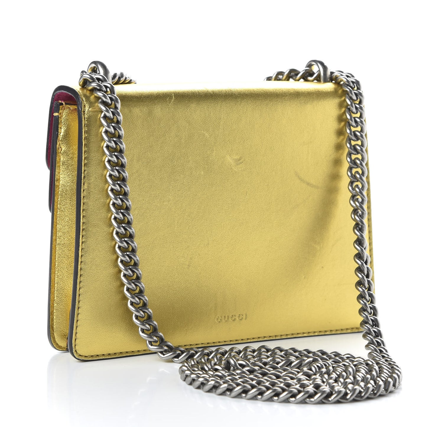 Metallic Calfskin Crystal Mini Dionysus Shoulder Bag Gold