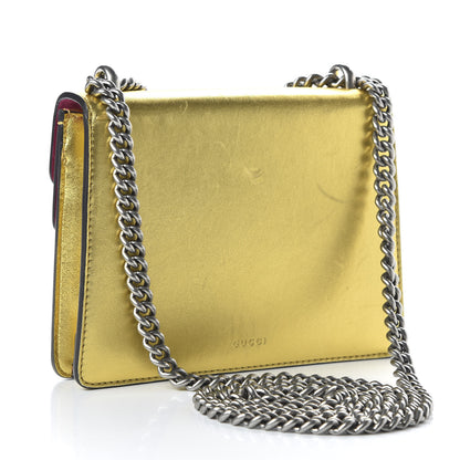 Gucci Metallic Calfskin Crystal Mini Dionysus Shoulder Bag Gold 3 of 11