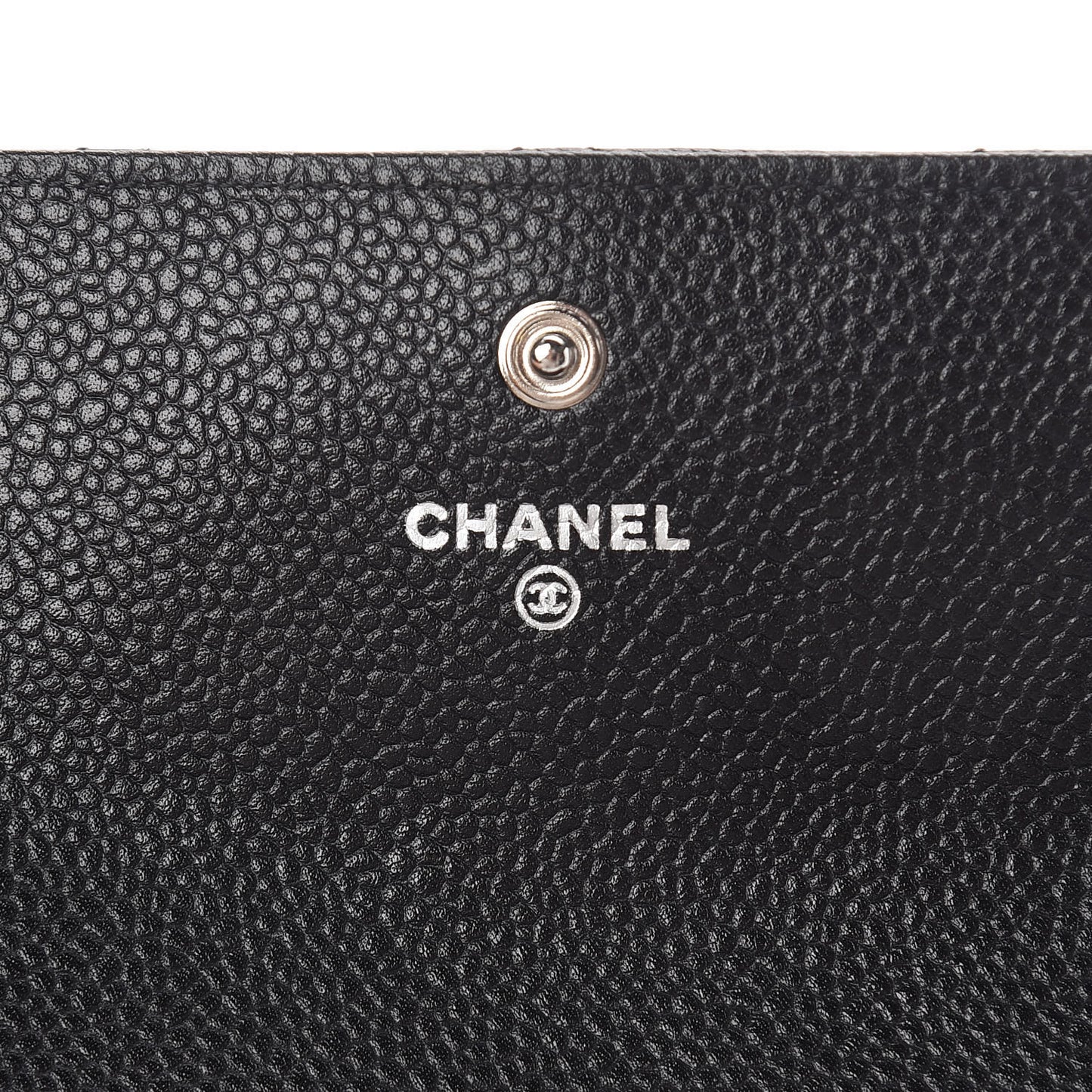 Caviar Quilted Large Gusset Flap Wallet Black