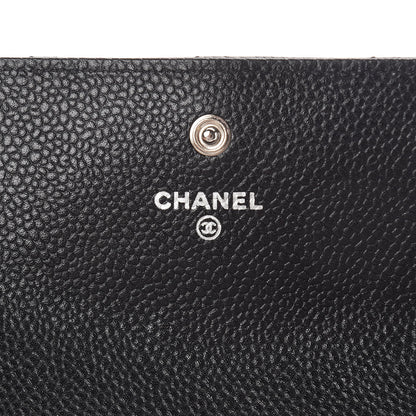 Chanel Caviar Quilted Large Gusset Flap Wallet Black 7 of 10