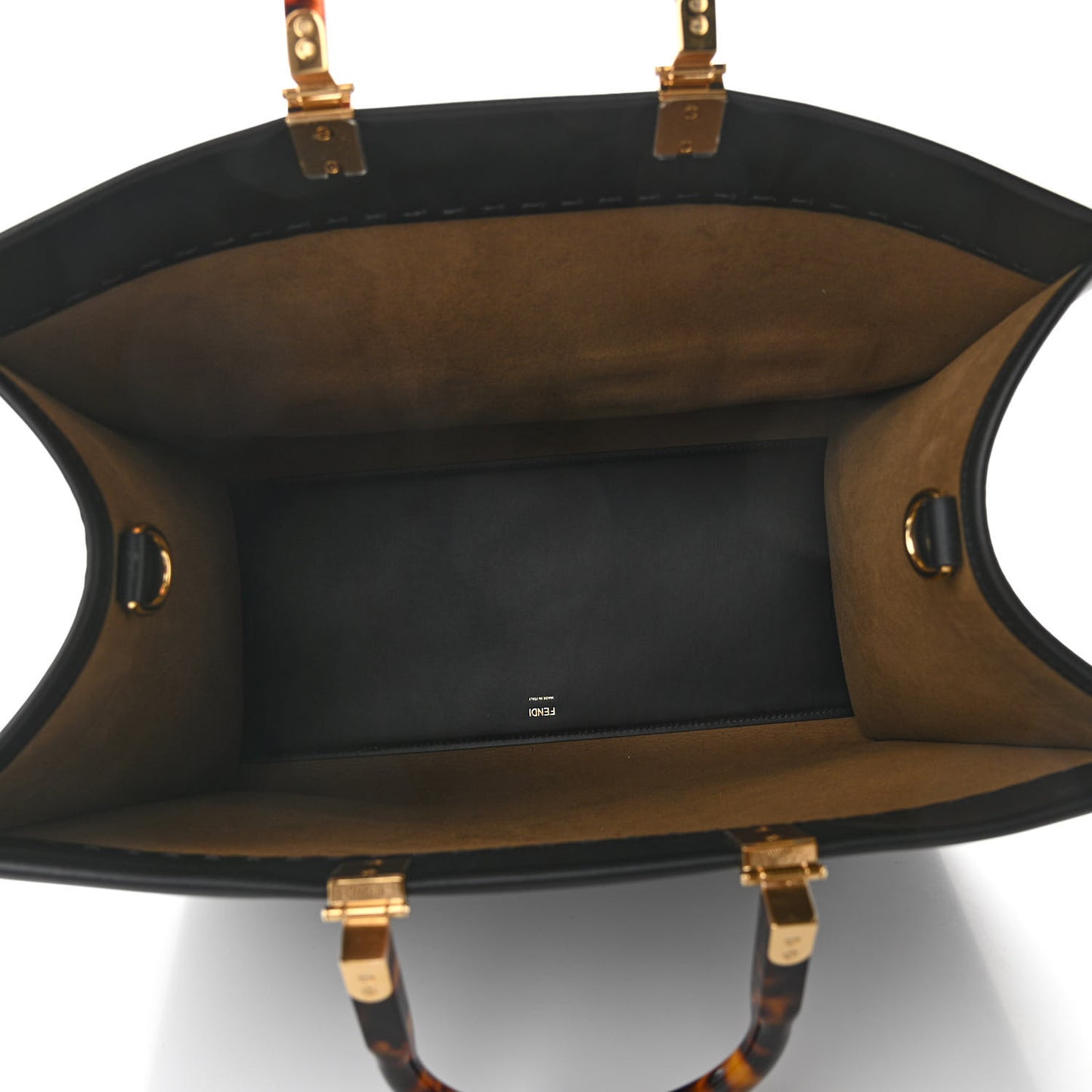 Vitello King Plexiglass Large Fendi Sunshine Shopper Tote Black