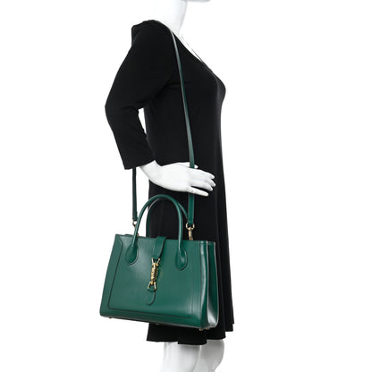 Gucci Boarded Plutone Calfskin Medium Jackie 1961 Tote Emerald 2 of 10