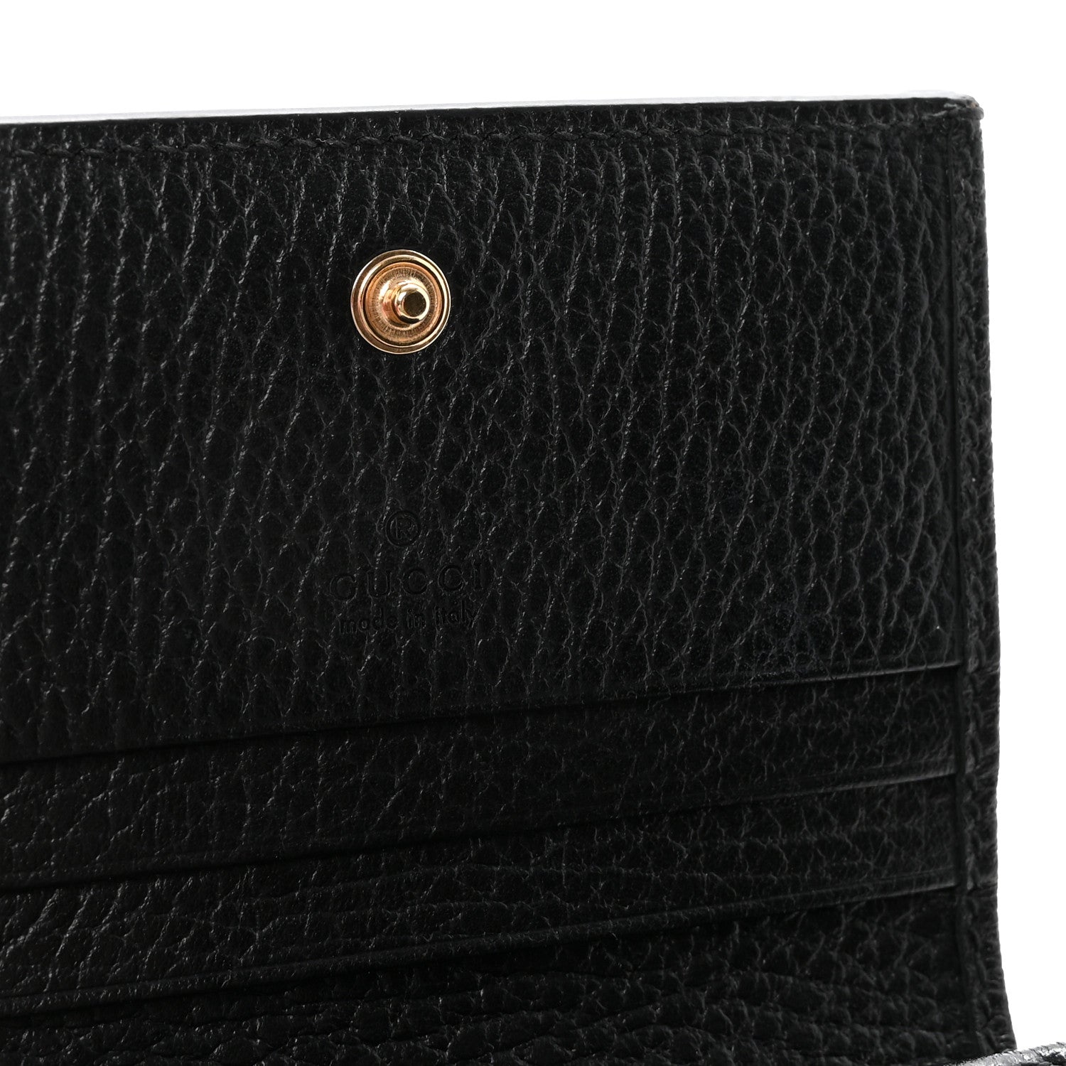 Gucci Dollar Calfskin GG Supreme Monogram GG Marmont Card Case Black Beige Ebony 6 of 7
