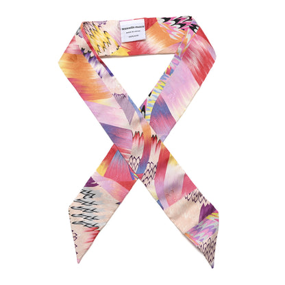 Hermes Silk All Over Marble Silk Twilly Rose Multicolor Ocre 1 of 3