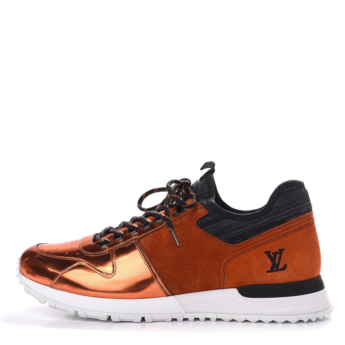 Metallic Patent Suede Run Away Sneakers 8 Orange
