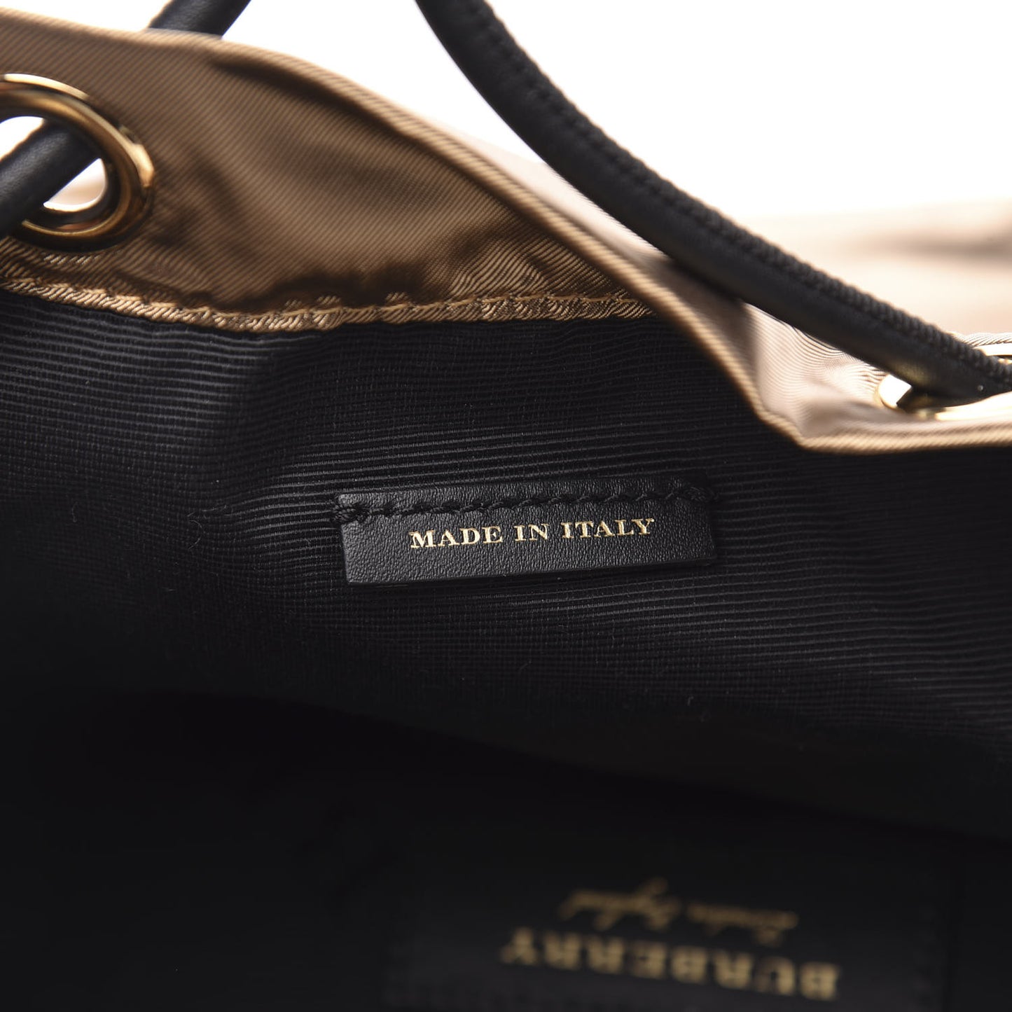 Metallic Satin Nylon Medium Rucksack Backpack Gold