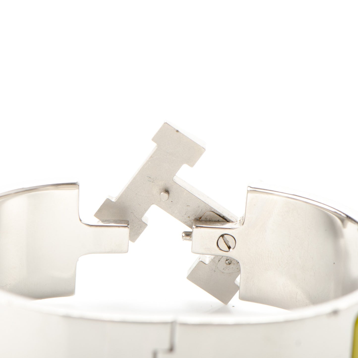 Enamel Clic Clac H Wide Bracelet GM Chartreuse