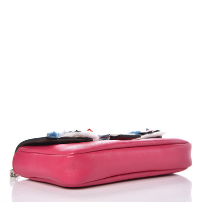 Fendi Shiny Nappa Rabbit Fur Crystal Flowerland Micro Buggie Baguette Fuxia Curacao Multicolor 4 of 12