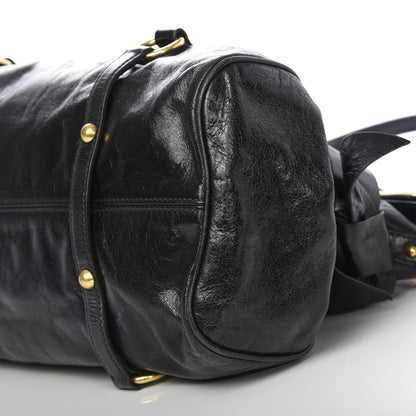 Miu Miu Vitello Lux Medium Bow Bag Black 8 of 9