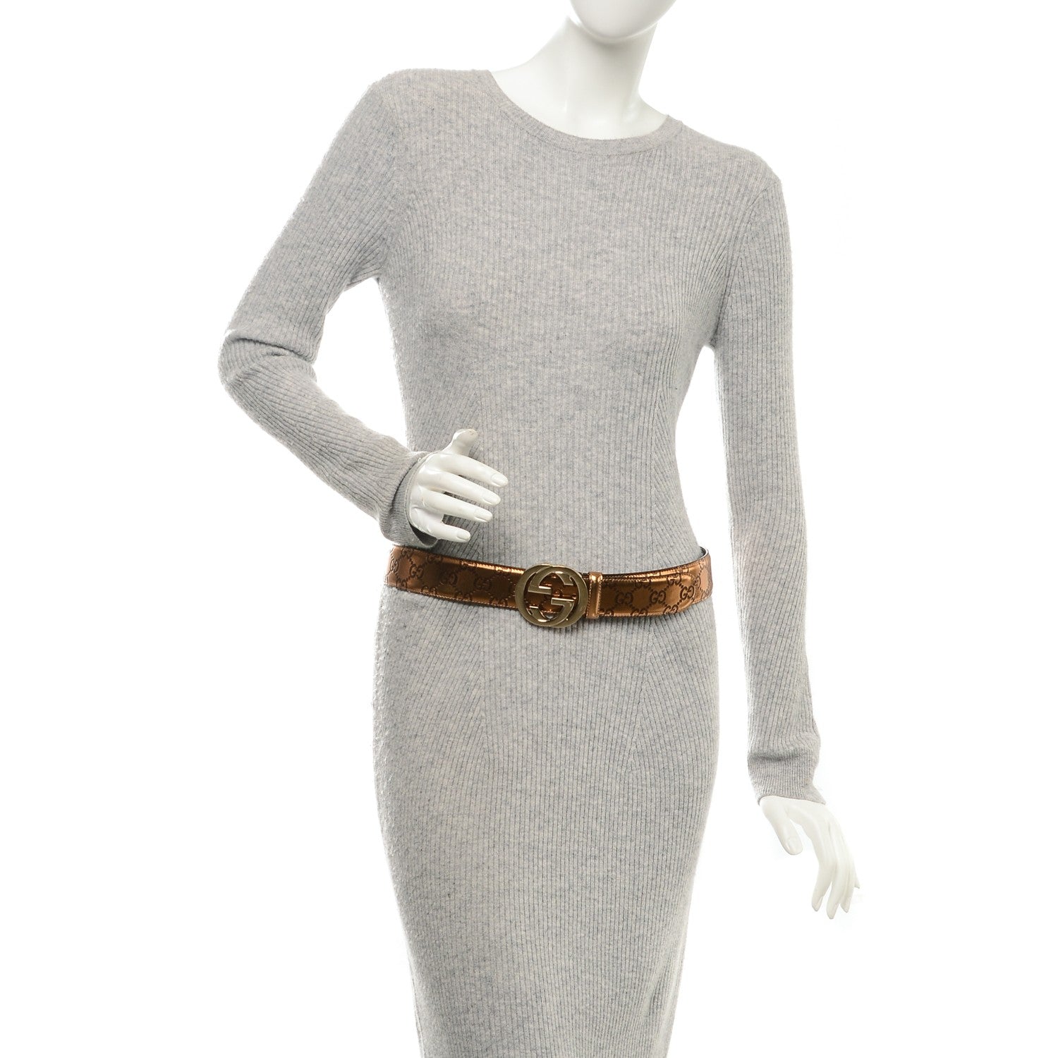 Gucci Guccissima Interlocking G Belt 95 38 Bronze 2 of 6
