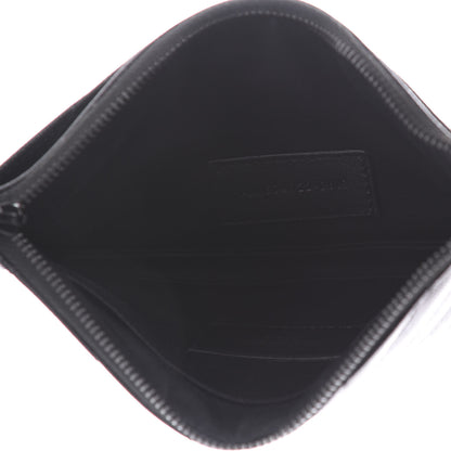 Saint Laurent Grain De Poudre Chevron Monogram Bill Pouch Black 5 of 8