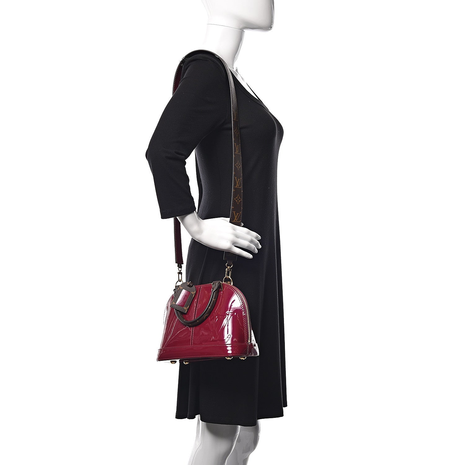 Louis Vuitton Patent Monogram Alma BB Magenta 2 of 8