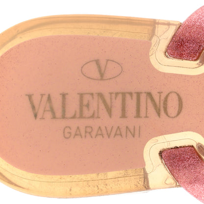 Valentino Garavani PVC Jelly Glitter Rockstud Bow Thong Sandals 39 Pink 8 of 10