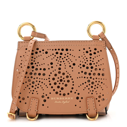 Burberry Perforated Calfskin Haymarket Check Baby Bridle Crossbody Pale Clementine 1 of 11