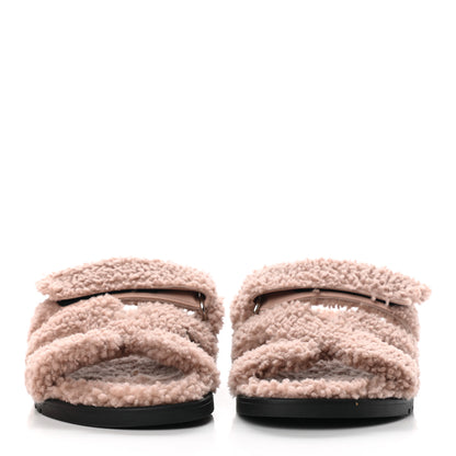 Hermes Woolskin Womens Chypre Sandals 36 Bois De Santal 2 of 8