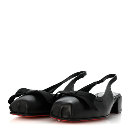 Christian Louboutin Nappa Mamaflirt 30mm Bow Sling Ballerinas 37 Black 4 of 9