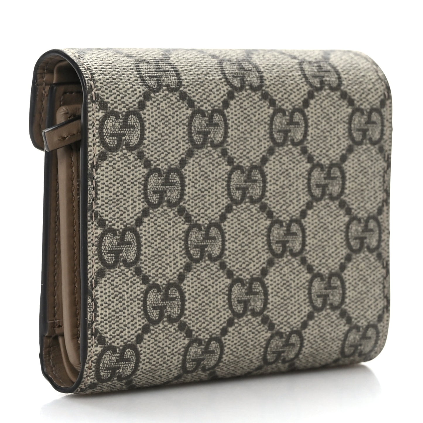 GG Supreme Monogram Dionysus Card Case Wallet Beige Taupe