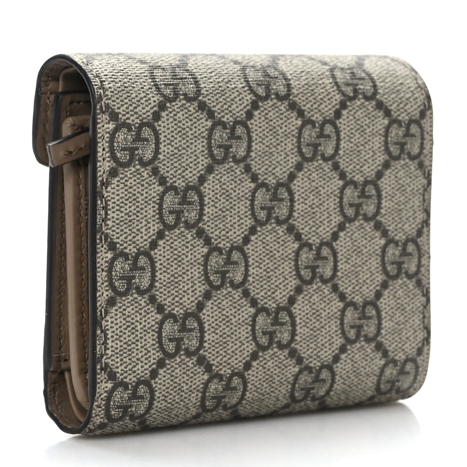 Gucci GG Supreme Monogram Dionysus Card Case Wallet Beige Taupe 3 of 6