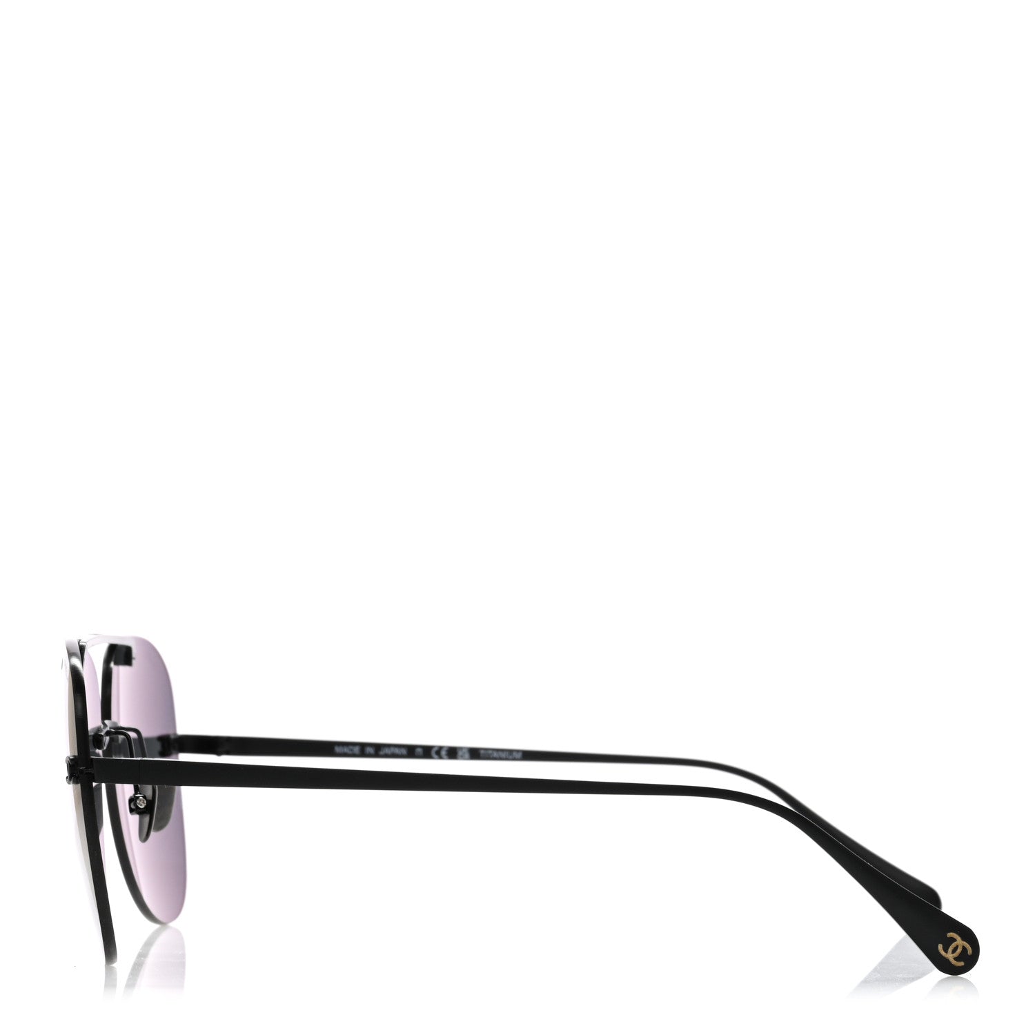 Chanel Metal CC Pilot Aviator Sunglasses 4285-T Black 3 of 6