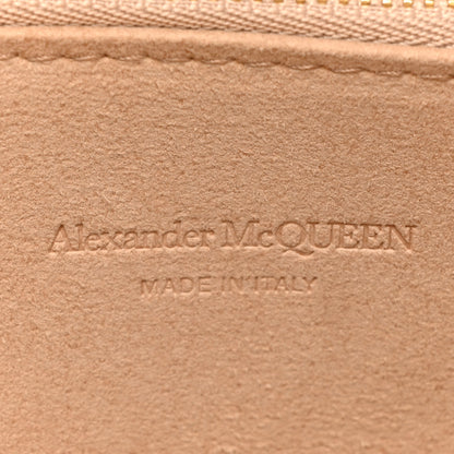 Alexander McQueen Calfskin Crocodile Embossed Knuckle Flat Clutch Black Gold 8 of 12