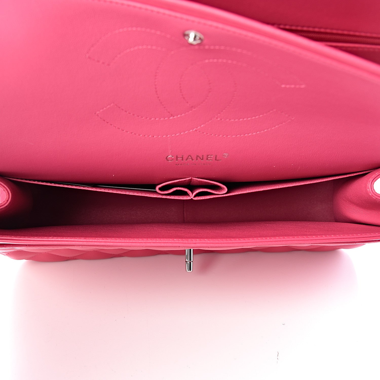 Chanel Lambskin Quilted Jumbo Double Flap Dark Pink 5 of 11