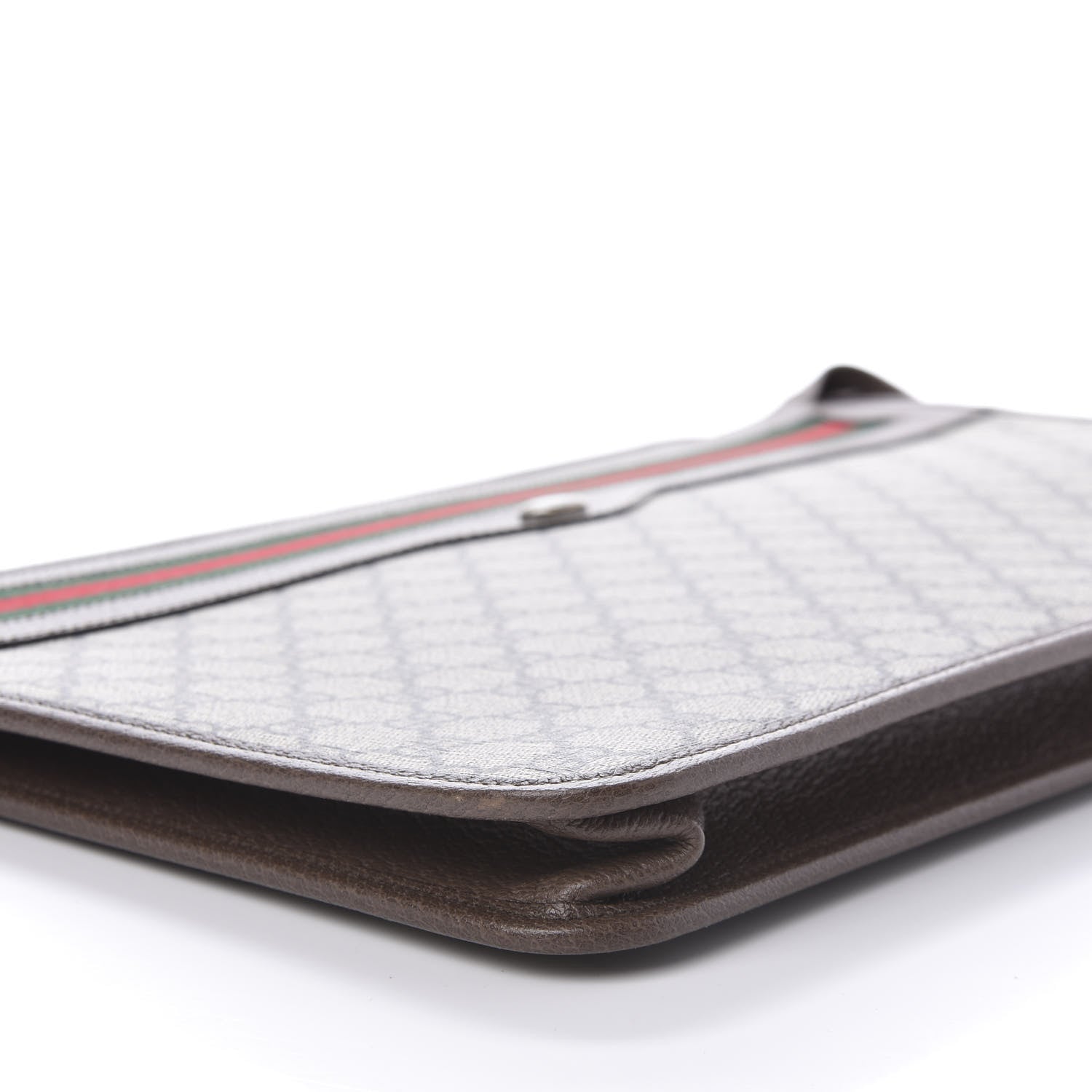 Gucci GG Supreme Monogram Textured Calfskin Web Ophidia Documents Holder Beige Ebony New Acero 9 of 10