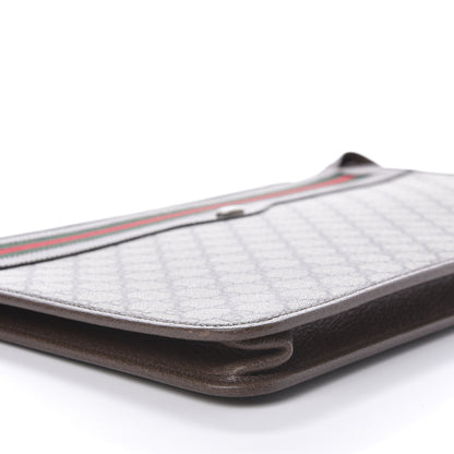 Gucci GG Supreme Monogram Textured Calfskin Web Ophidia Documents Holder Beige Ebony New Acero 9 of 10