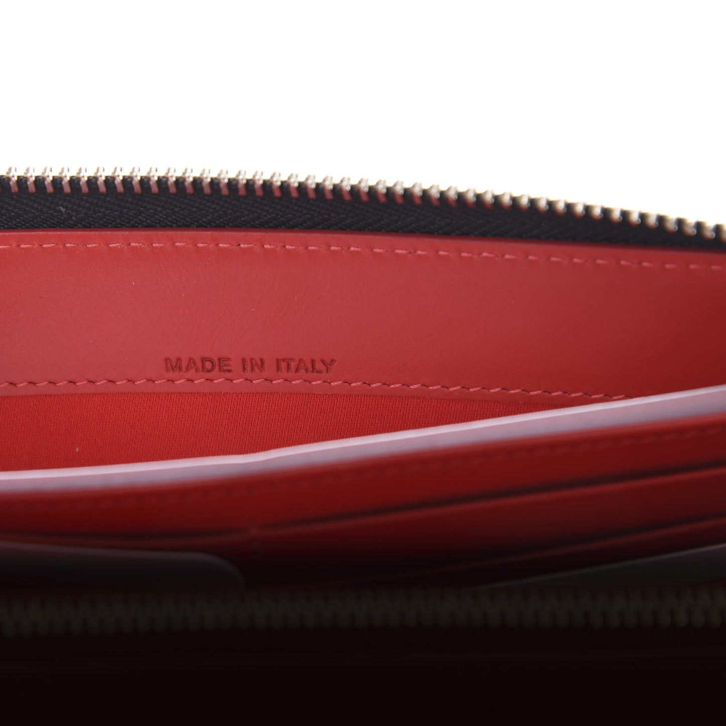 Grained Calfskin Star Studded Zip Around Wallet Black