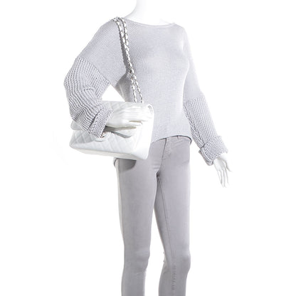 Chanel Caviar Jumbo Single Flap White 2 of 8