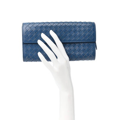 Bottega Veneta Nappa Intrecciato Continental Wallet Blue 2 of 8