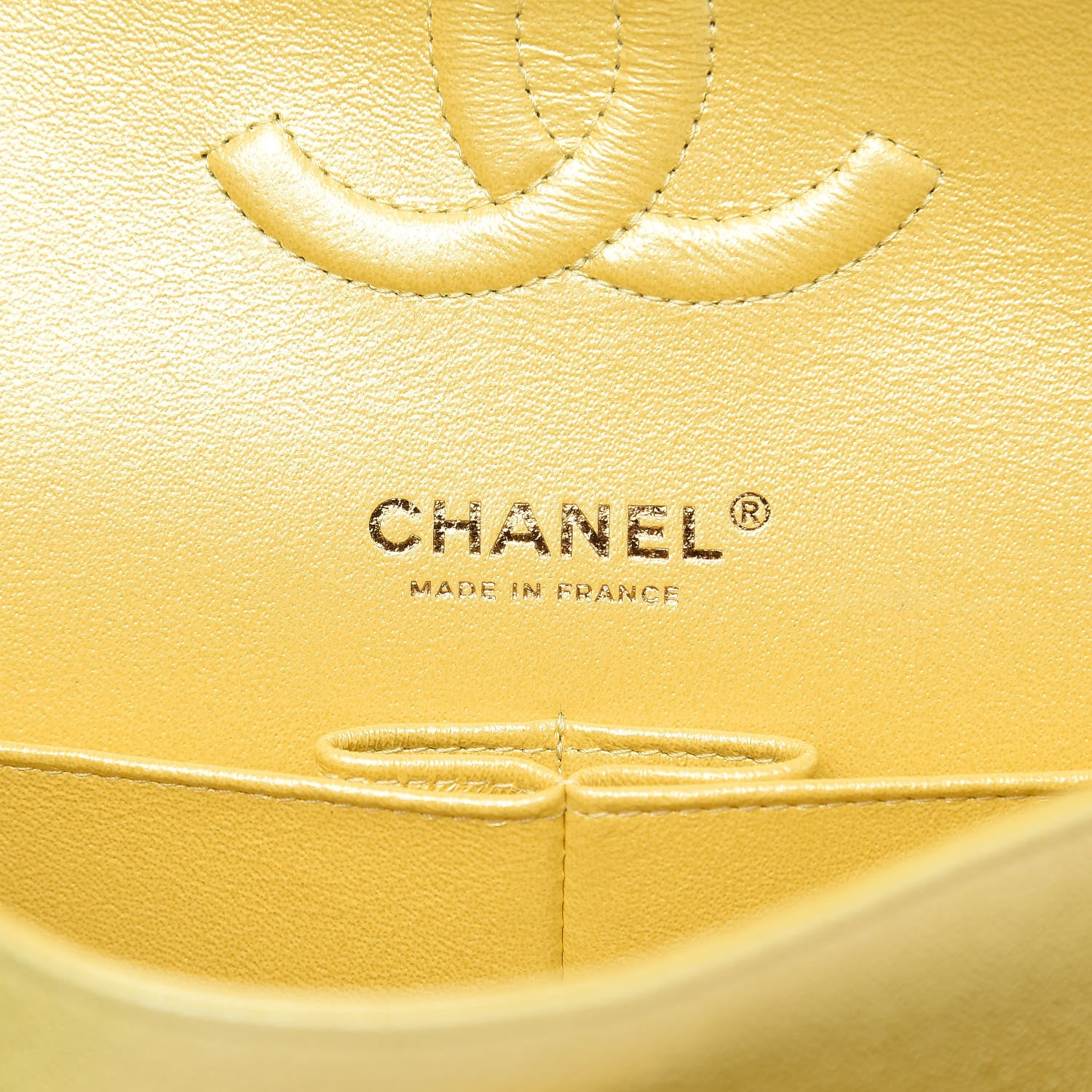 Chanel Iridescent Caviar Quilted Medium Double Flap Yellow 6 of 10