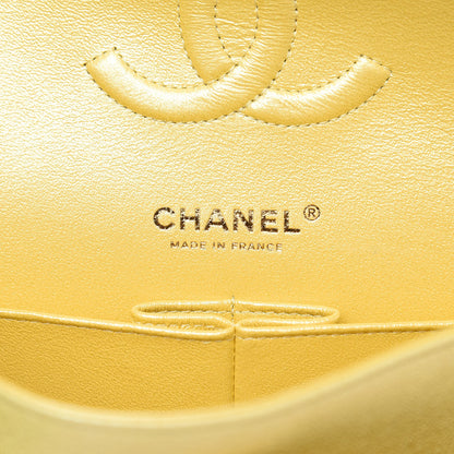 Chanel Iridescent Caviar Quilted Medium Double Flap Yellow 6 of 10