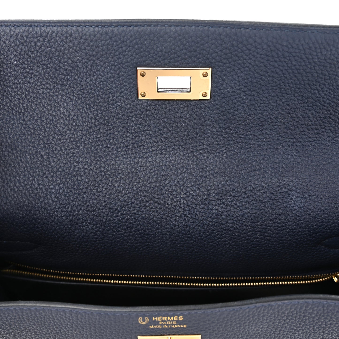 Togo Horseshoe Au Galop Kelly Retourne 28 Bleu Nuit Rouge H Fauve