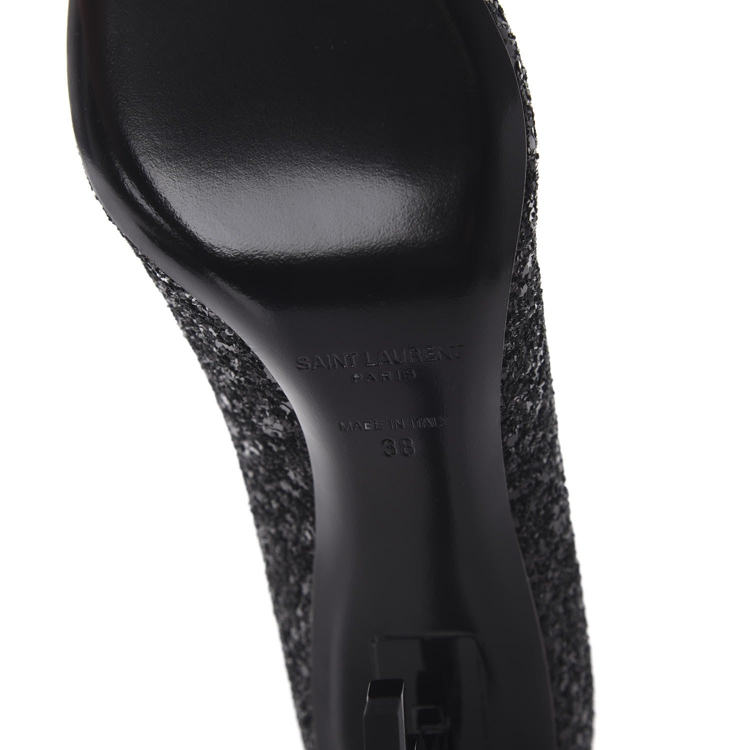 Saint Laurent Glitter Opyum 85 Pumps 38 Black 6 of 9