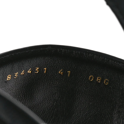 Gucci Calfskin Canvas Horsebit Thong Sandals 41 Black 8 of 9