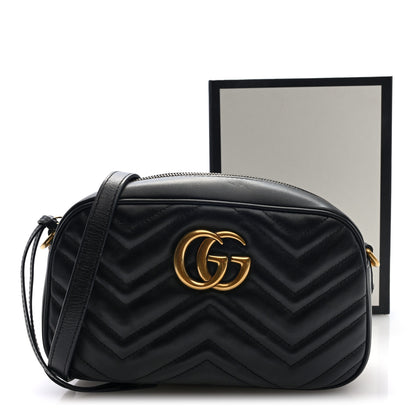 Gucci Calfskin Matelasse Small GG Marmont Chain Shoulder Bag Black 11 of 11