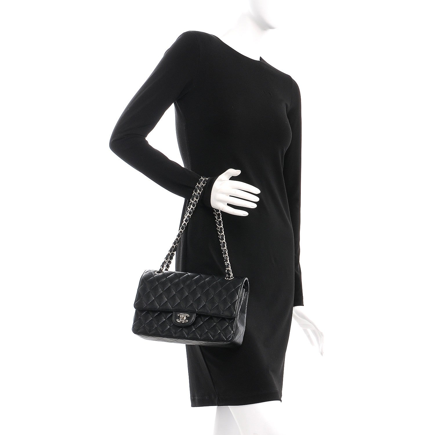 Chanel Caviar Quilted Medium Double Flap Black 3 of 9