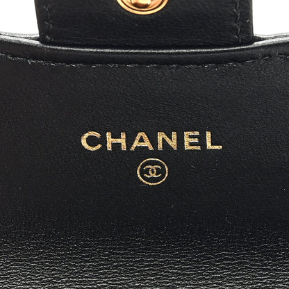 Chanel Lambskin Quilted Flap Card Holder Wallet Black 6 of 7