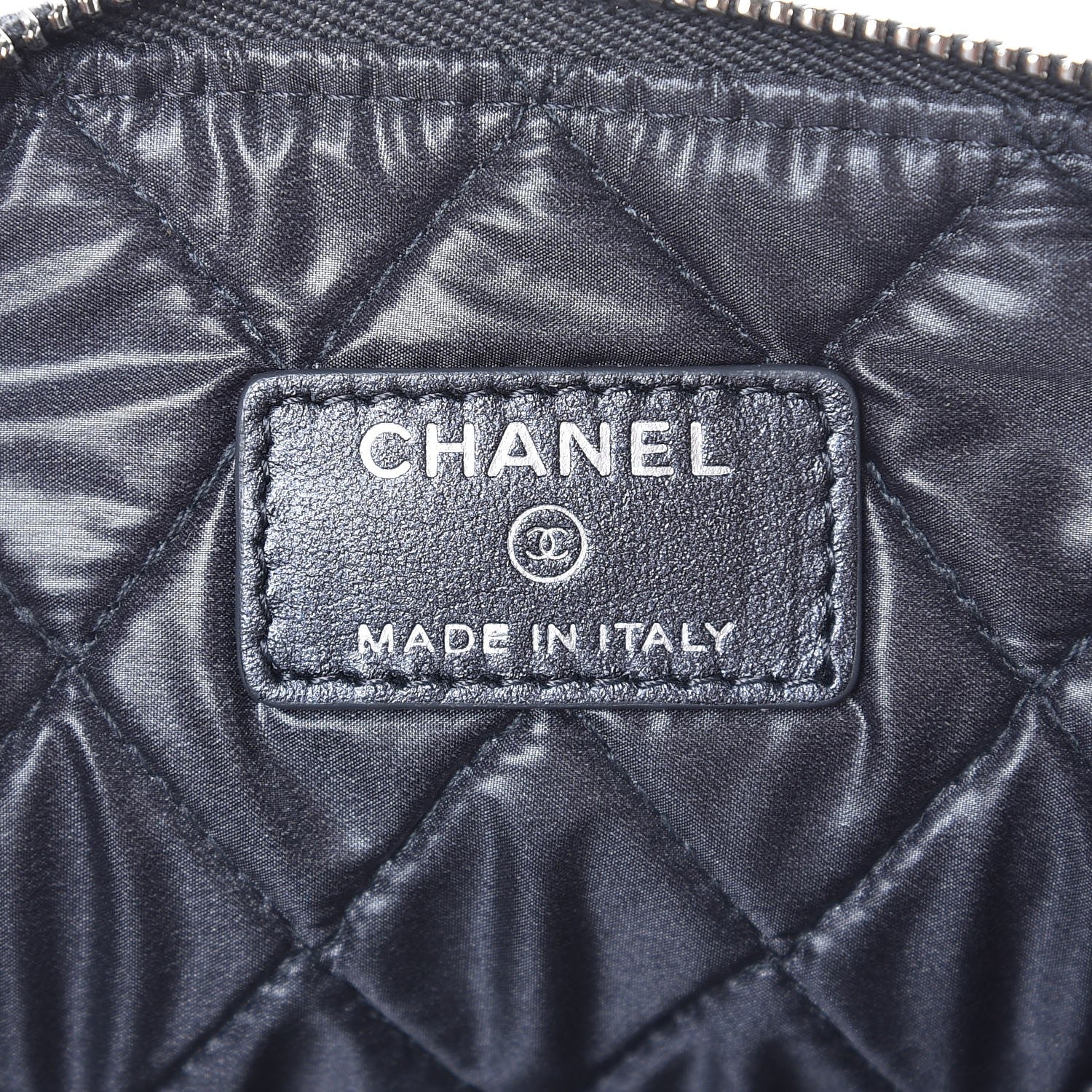 Chanel Metallic Caviar Quilted Medium Maxi CC Cosmetic Case Black 6 of 7