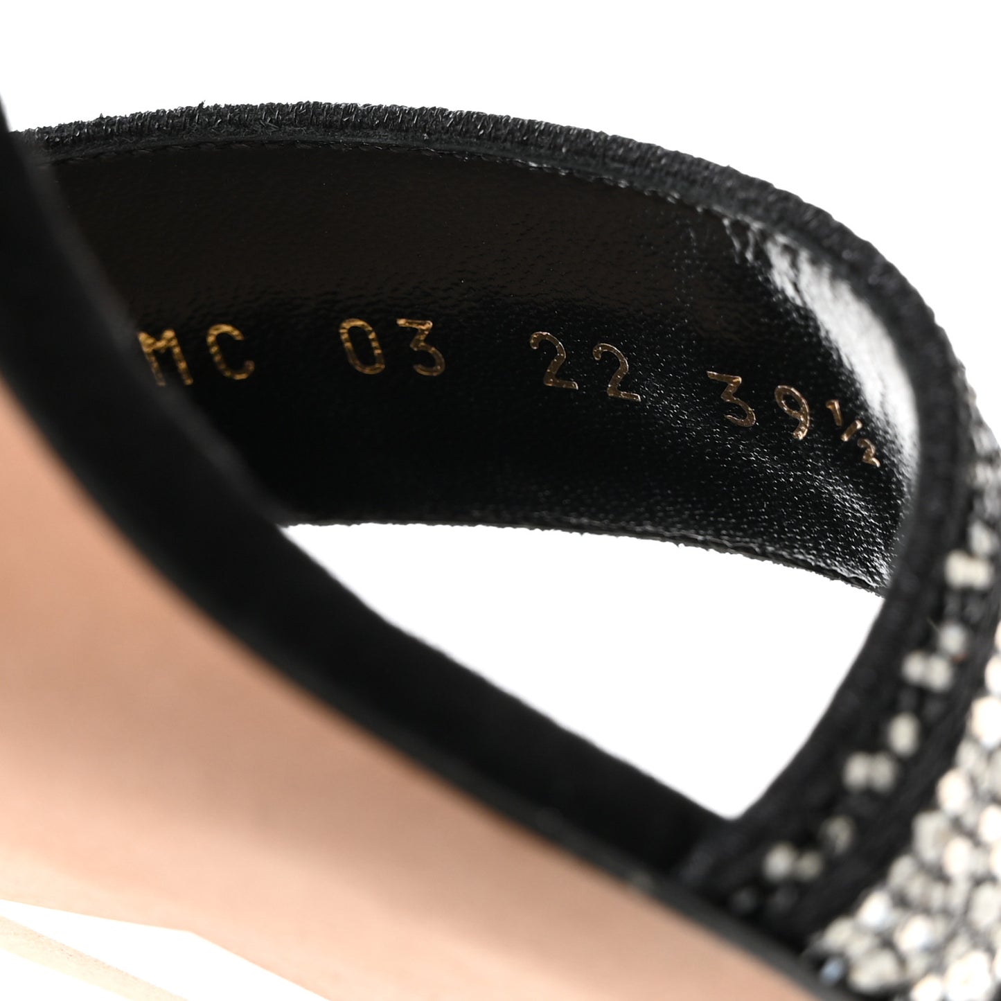 Cotton Strass Embroidered Dway Heeled Sandals 39.5 Black Silver