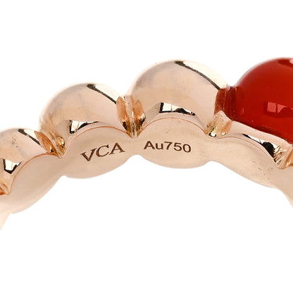 Van Cleef & Arpels 18K Rose Gold Carnelian Perlee Couleurs Variation Ring 52 6 4 of 6