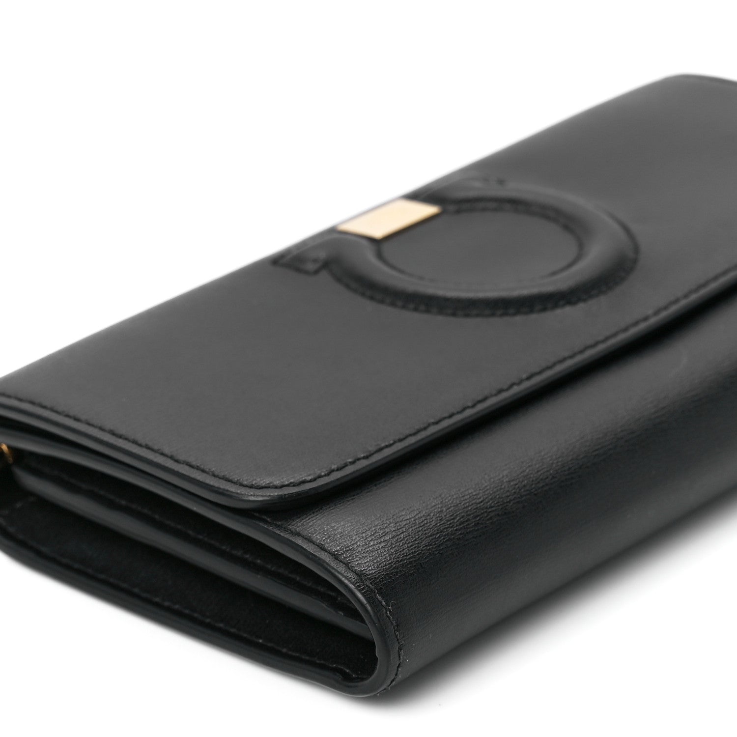 Salvatore Ferragamo Calfskin City Wallet On Chain Black Lipstick 10 of 11