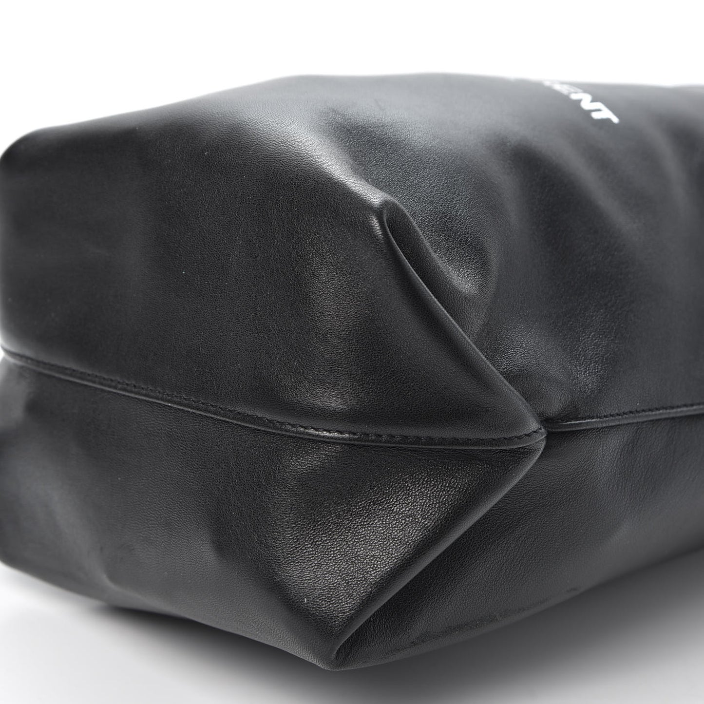 Lambskin Small Teddy Bucket Bag Black