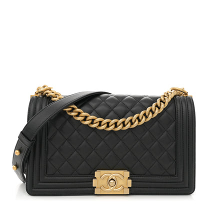 Chanel Calfskin Quilted Medium Boy Flap Black 1 of 14